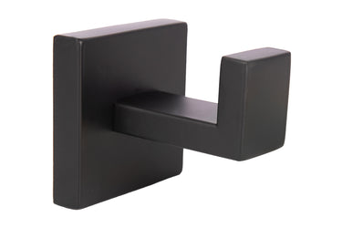 Cofan – Percha Negra Mate | Diseño Cuadrado | Acero Inoxidable | Kit de Fijación Incluido | 5,5 x 6 x 5,5 cm